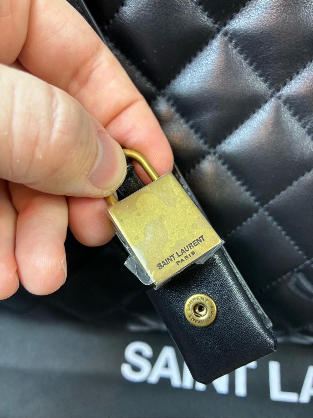 Saint Laurent YSL Giant Quilted Leather Logo Travel Bag - NWOT $5100 Retail - Picture 7 of 16